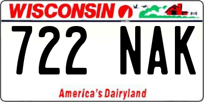 WI license plate 722NAK