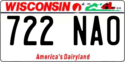 WI license plate 722NAO