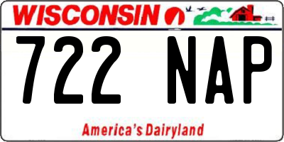 WI license plate 722NAP