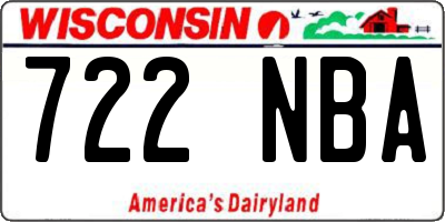 WI license plate 722NBA