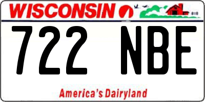 WI license plate 722NBE