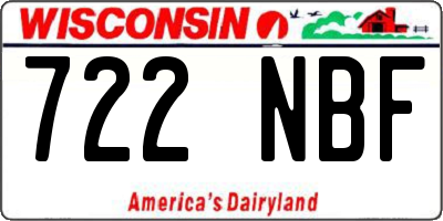 WI license plate 722NBF