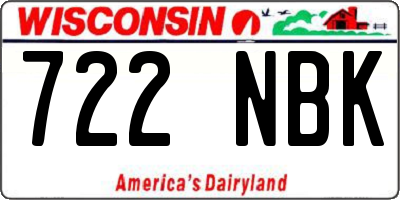 WI license plate 722NBK