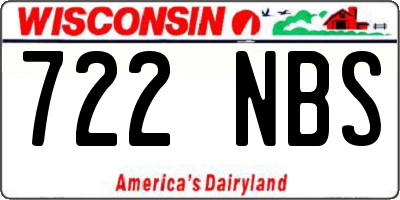 WI license plate 722NBS