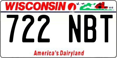WI license plate 722NBT