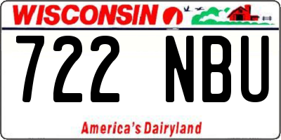 WI license plate 722NBU