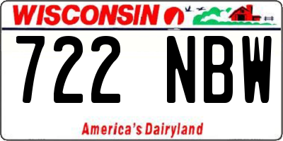 WI license plate 722NBW