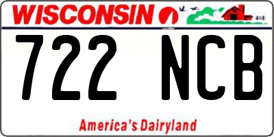 WI license plate 722NCB
