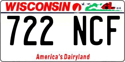 WI license plate 722NCF