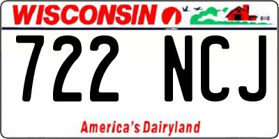 WI license plate 722NCJ