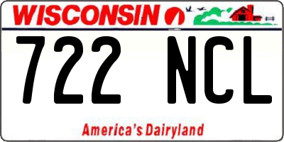 WI license plate 722NCL