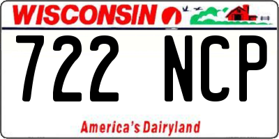 WI license plate 722NCP
