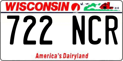 WI license plate 722NCR