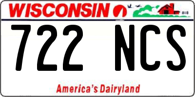 WI license plate 722NCS