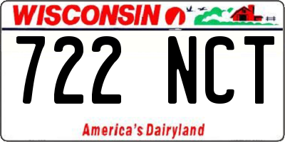 WI license plate 722NCT