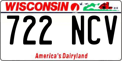 WI license plate 722NCV