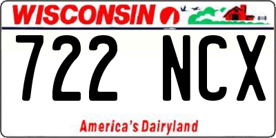 WI license plate 722NCX