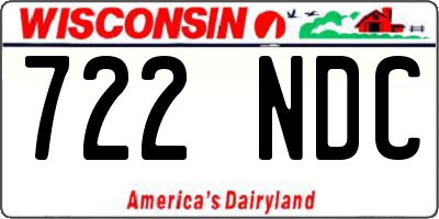 WI license plate 722NDC