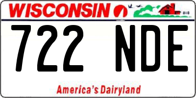WI license plate 722NDE