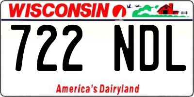 WI license plate 722NDL