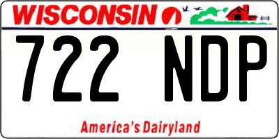 WI license plate 722NDP