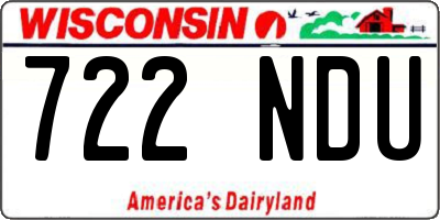 WI license plate 722NDU