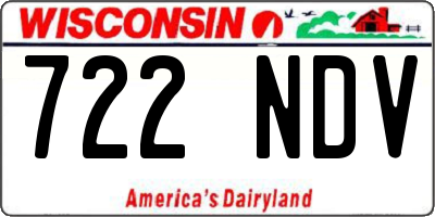 WI license plate 722NDV