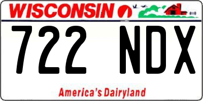 WI license plate 722NDX