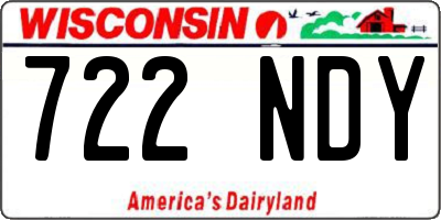 WI license plate 722NDY