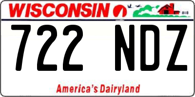 WI license plate 722NDZ
