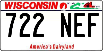 WI license plate 722NEF