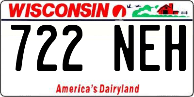 WI license plate 722NEH
