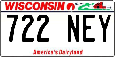 WI license plate 722NEY