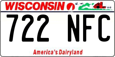 WI license plate 722NFC