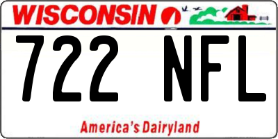 WI license plate 722NFL