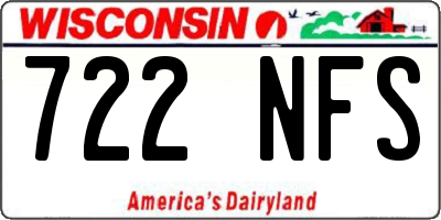 WI license plate 722NFS
