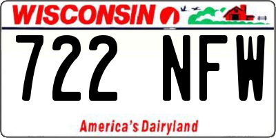 WI license plate 722NFW