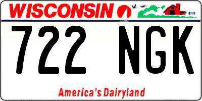 WI license plate 722NGK