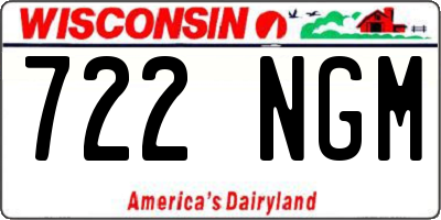WI license plate 722NGM