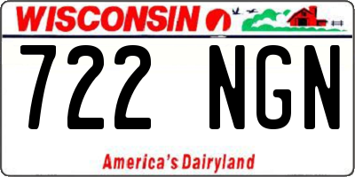 WI license plate 722NGN