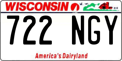 WI license plate 722NGY