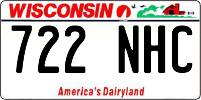 WI license plate 722NHC