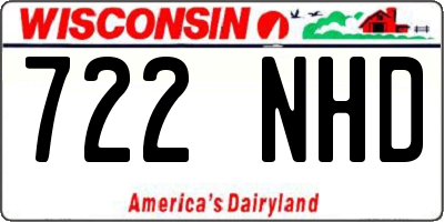 WI license plate 722NHD