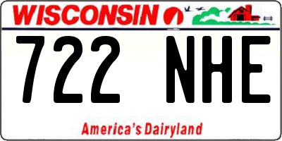WI license plate 722NHE