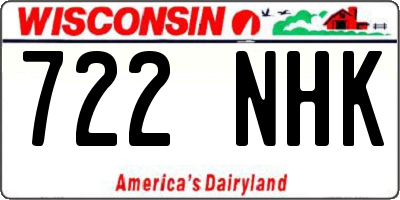 WI license plate 722NHK