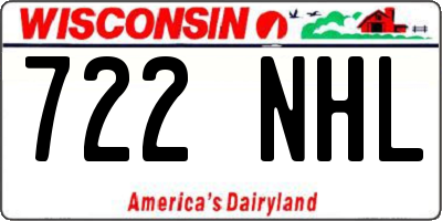 WI license plate 722NHL