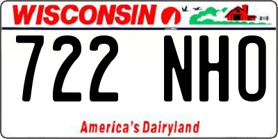 WI license plate 722NHO