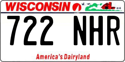WI license plate 722NHR