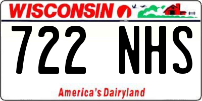 WI license plate 722NHS