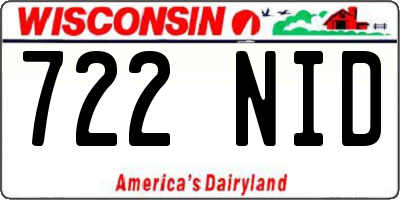 WI license plate 722NID